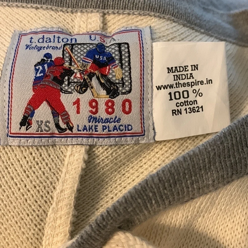 Vintage T. Dalton USA ‘80 Lake Placid hockey cotton V neck jersey unisex sweater